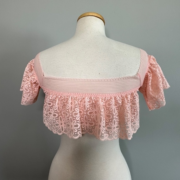 NWT Victoria"s Secret Off The Shoulder Lace Bralette Bra Top Winter Rose Large - Picture 5 of 9